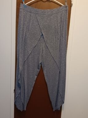 Free People Heathered Blue Gray Draped Harem Pants